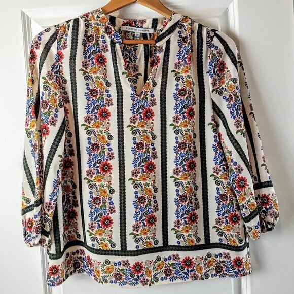Collective Concepts White Multicolor Floral Top - Picture 1 of 5